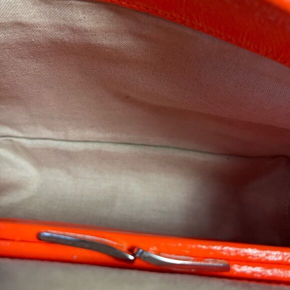 Theyskens Theory Flap Shoulder/crossbody Bag neon orange leather & khaki fabric - Picture 13 of 16